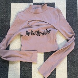 Urban Outfitters embroidered cropped long sleeve